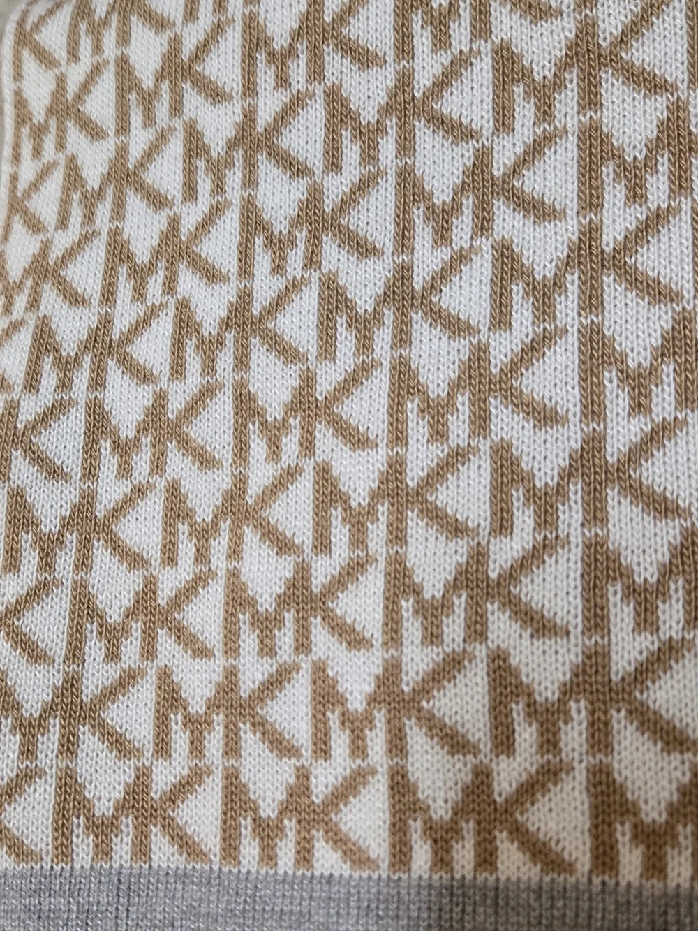 Michael Kors Reversible MK Monogram Scarf - Beige & Gray